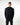 T-shirt manica lunga relax fit a costine nero 