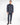 Abito collo coreano fondo stretto blu navy 