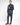Abito collo coreano fondo stretto blu navy 