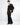 Abito doppiopetto con pantalone flare nero 
