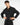 Camicia cropped fit in gabardine nero 