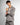 Giacca doppiopetto oversize con rever ampio grigio gessato 