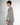 Giacca doppiopetto oversize con rever ampio grigio gessato 