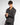 Giacca doppiopetto oversize con rever ampio nero gessato 