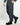 Pantalone ampio con pinces e maxi risvolto blu 