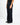 Pantalone flare con pence e regolatori laterali blu 