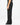 Pantalone flare con pence e regolatori laterali nero 