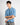 T-shirt scollo V cropped fit celeste 
