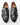 Mocassino in pelle con fibbie nero 