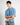 T-shirt scollo V cropped fit celeste 