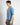 T-shirt scollo V cropped fit celeste 