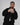 Felpa cropped doppio cursore nero 