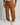 Pantalaccio effetto lino fondo ampio tabacco 