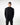 T-shirt manica lunga relax fit a costine nero 